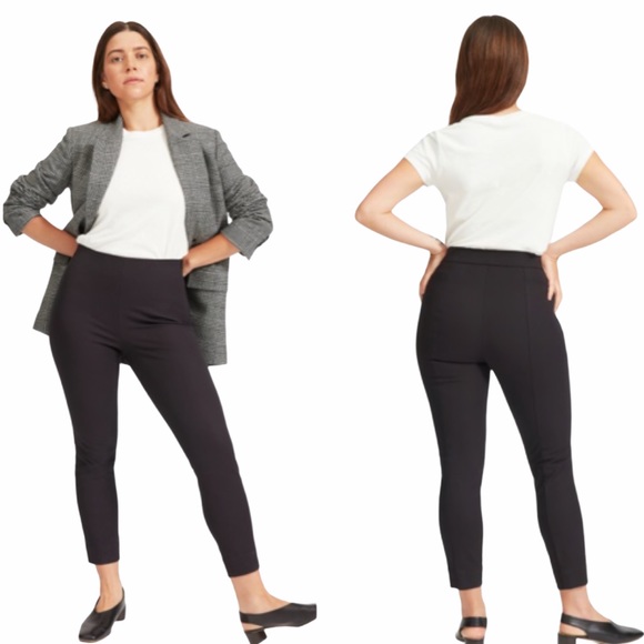 Everlane Pants - EVERLANE Black Curvy Side-Zip Stretch Cotton Pant